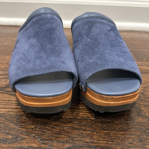 M. Gemi Greta Clog mule open toe with Wooden Platform blue navy size 40.5 10 - Picture 3 of 8